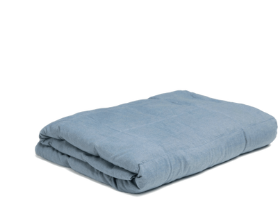 Gently Used Blue Chambray Weighted Blanket Weighted Blanket Weighting Comforts