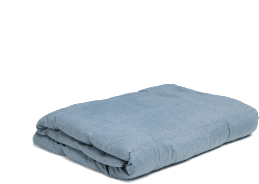 Gently Used Blue Chambray Weighted Blanket Weighted Blanket Weighting Comforts 