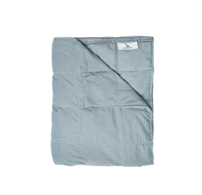 Gently Used Blue Chambray Weighted Blanket Weighted Blanket Weighting Comforts