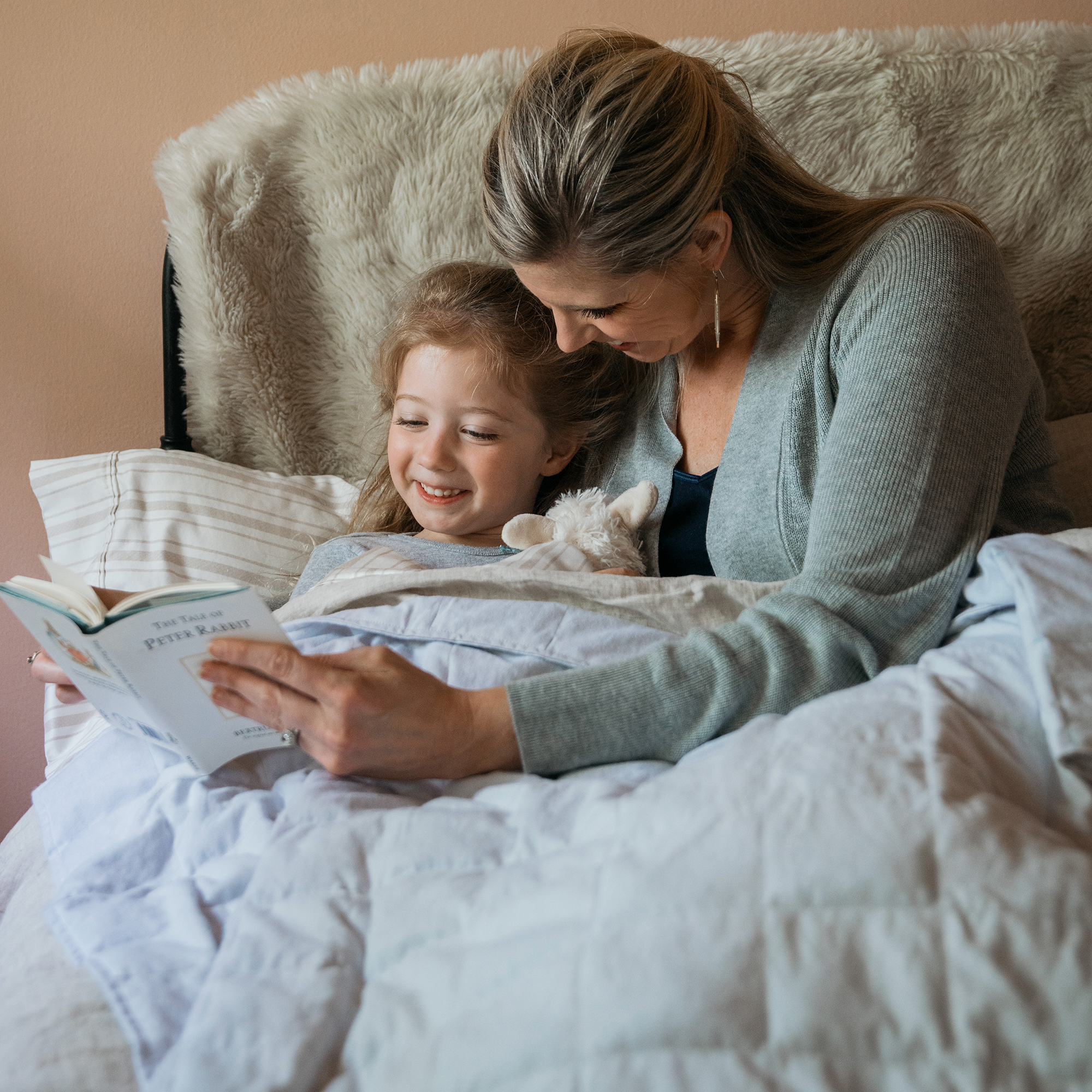 Kids Mini Blue Chambray Weighted Blanket